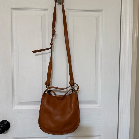 Madewell Sydney Leather Crossbody Bag Burnished Caramel Convertible - Picture 10 of 12